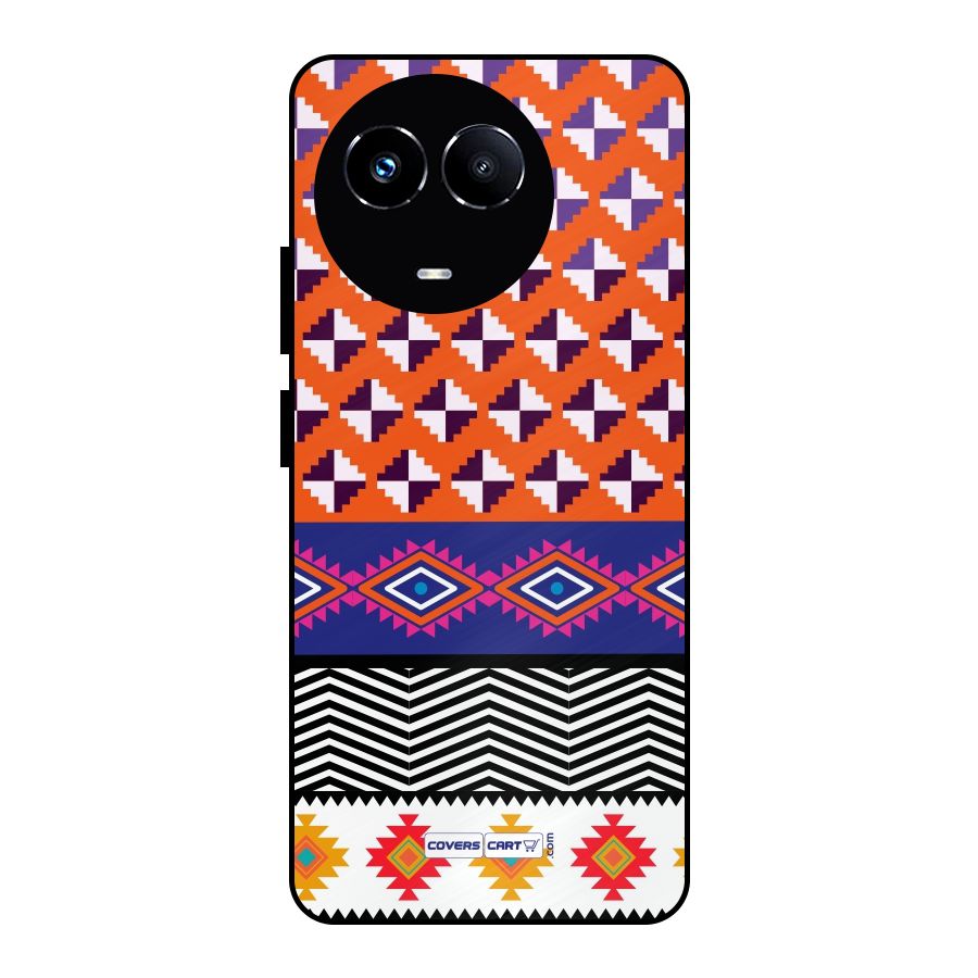 Mixed Pattern Aztec Metal Back Case for Realme Narzo 60X