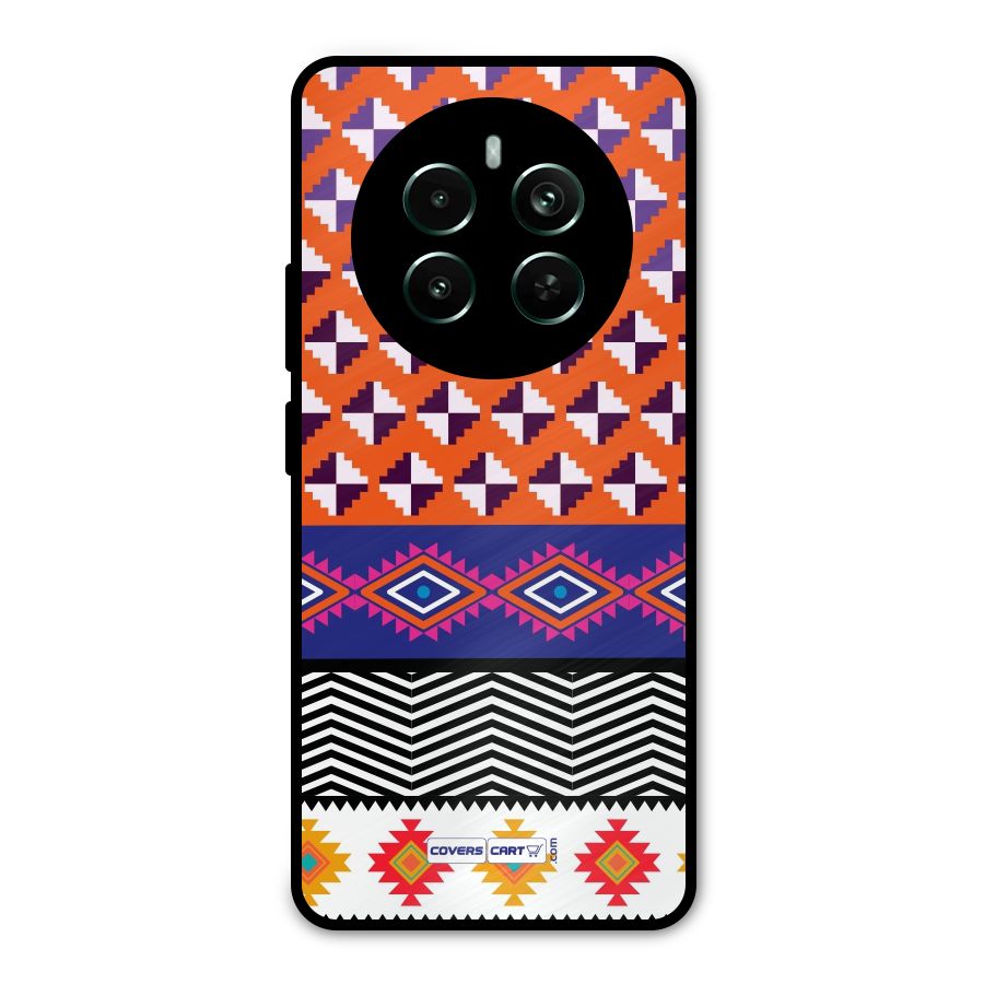 Mixed Pattern Aztec Metal Back Case for Realme Narzo 70 Pro