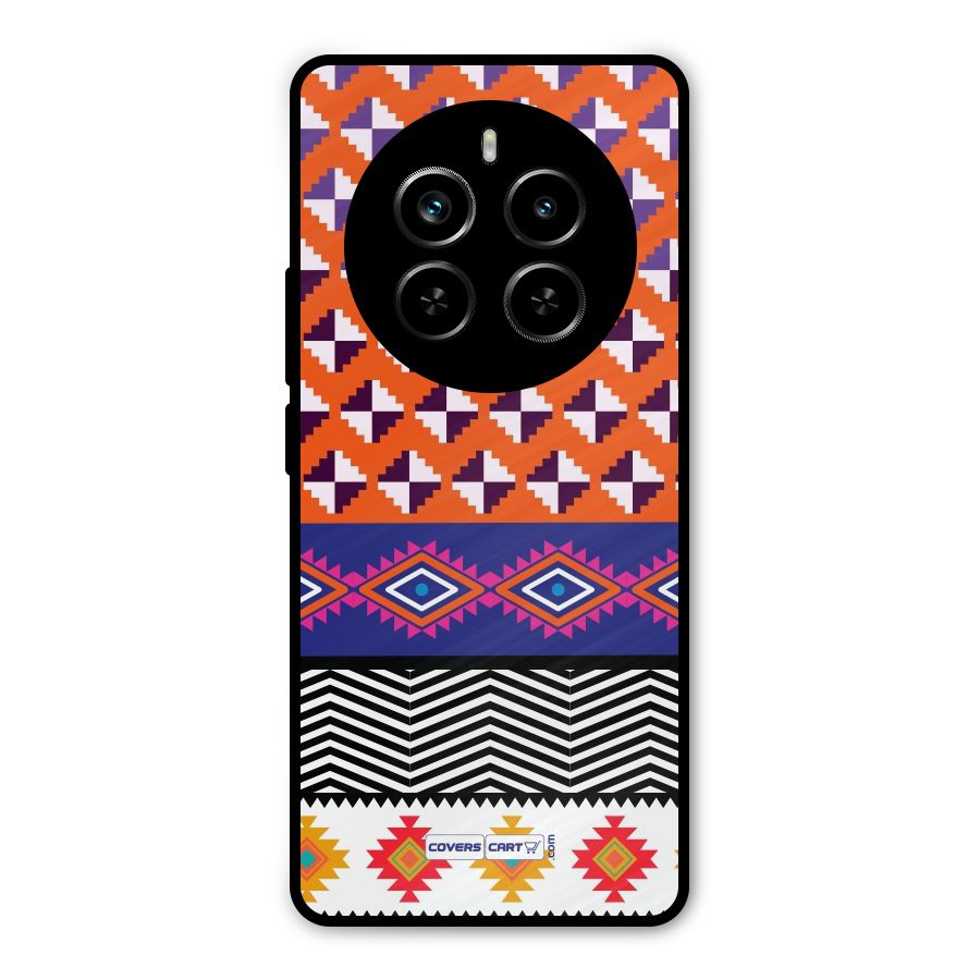 Mixed Pattern Aztec Metal Back Case for Realme P1 Pro