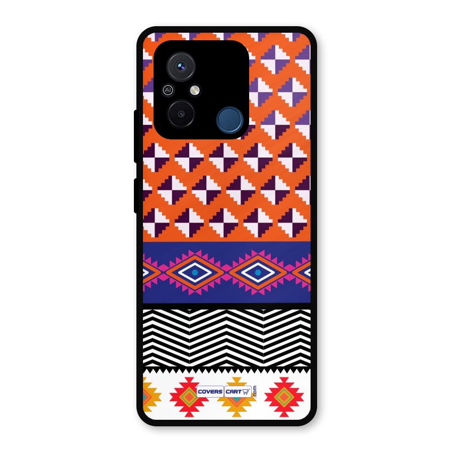 Mixed Pattern Aztec Metal Back Case for Redmi 12C