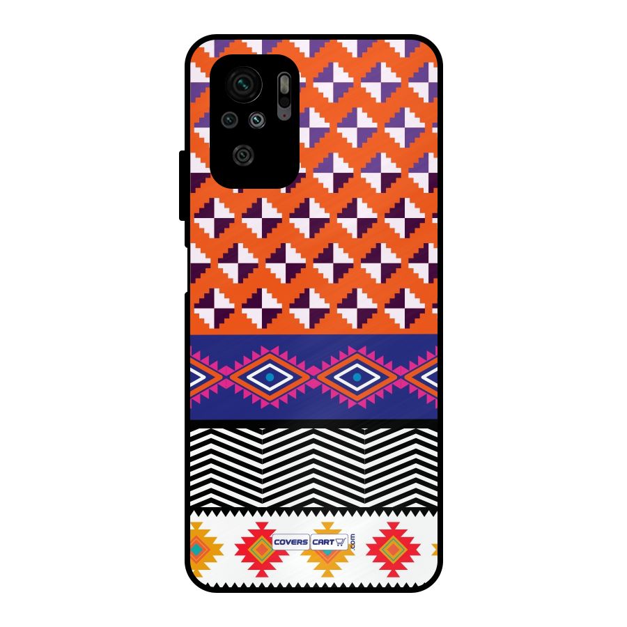 Mixed Pattern Aztec Metal Back Case for Redmi Note 10S
