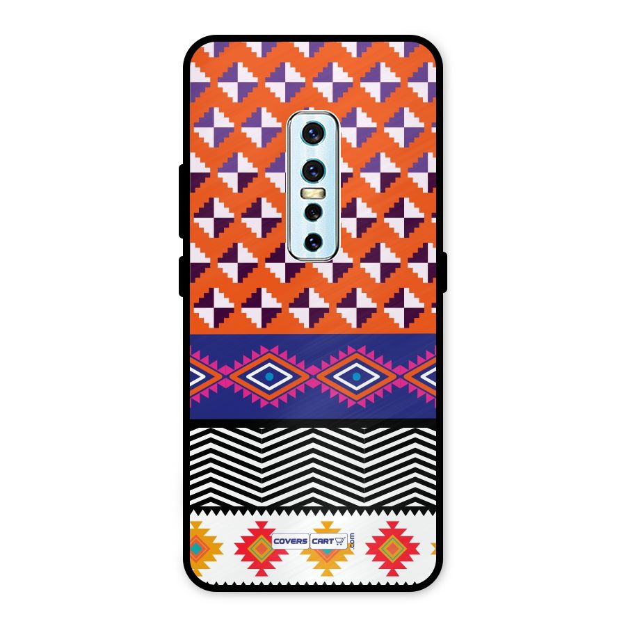 Mixed Pattern Aztec Metal Back Case for Vivo V17 Pro