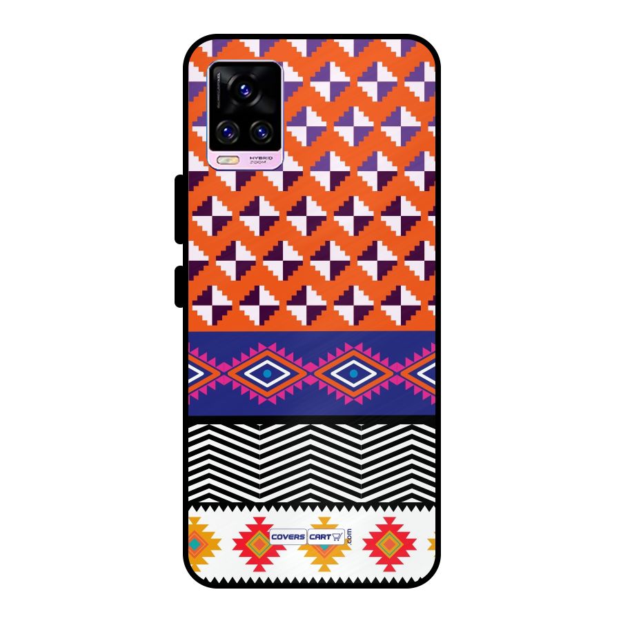 Mixed Pattern Aztec Metal Back Case for Vivo V20 Pro