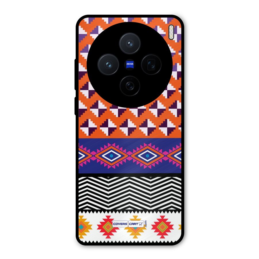Mixed Pattern Aztec Metal Back Case for Vivo X200