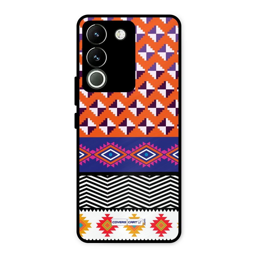 Mixed Pattern Aztec Metal Back Case for Vivo Y200