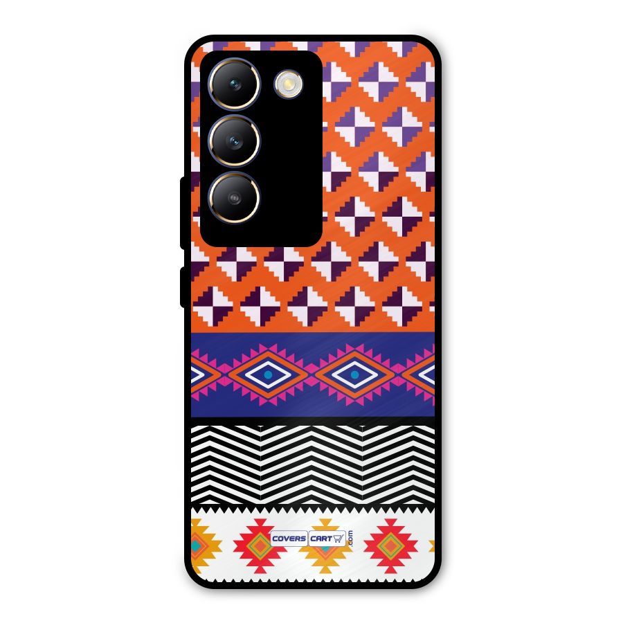Mixed Pattern Aztec Metal Back Case for Vivo Y200e