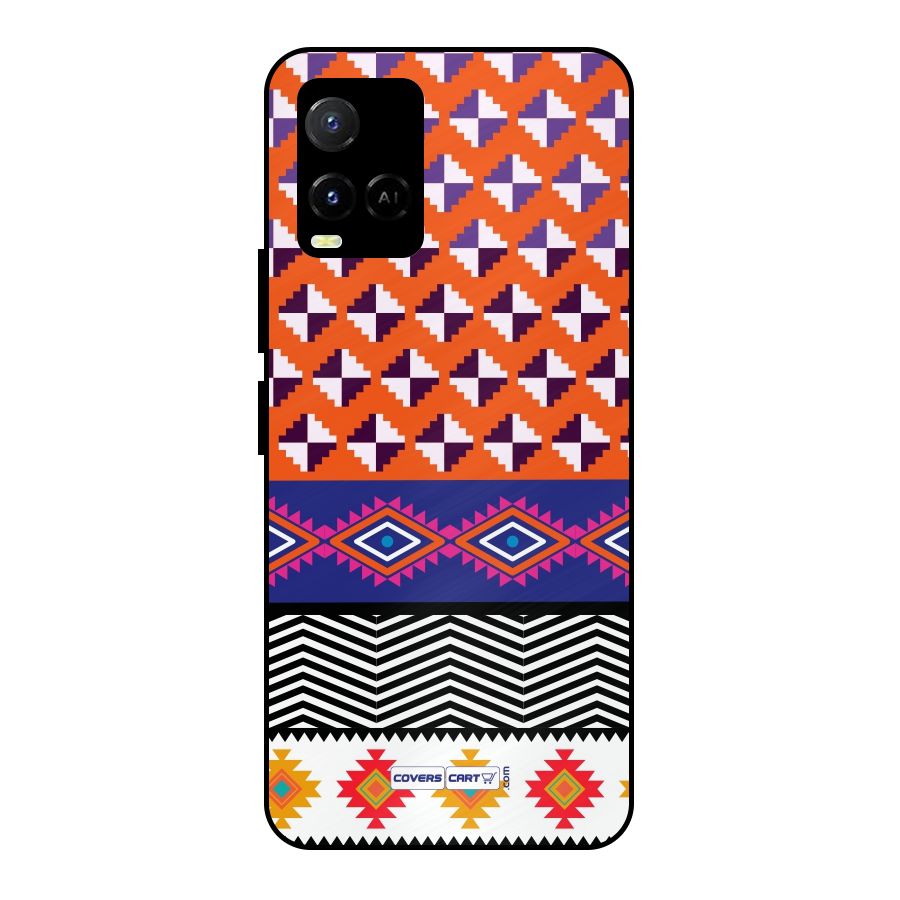 Mixed Pattern Aztec Metal Back Case for Vivo Y21