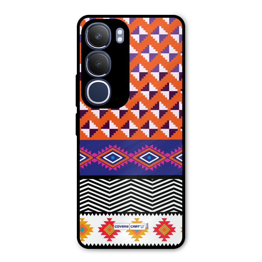 Mixed Pattern Aztec Metal Back Case for Vivo Y29