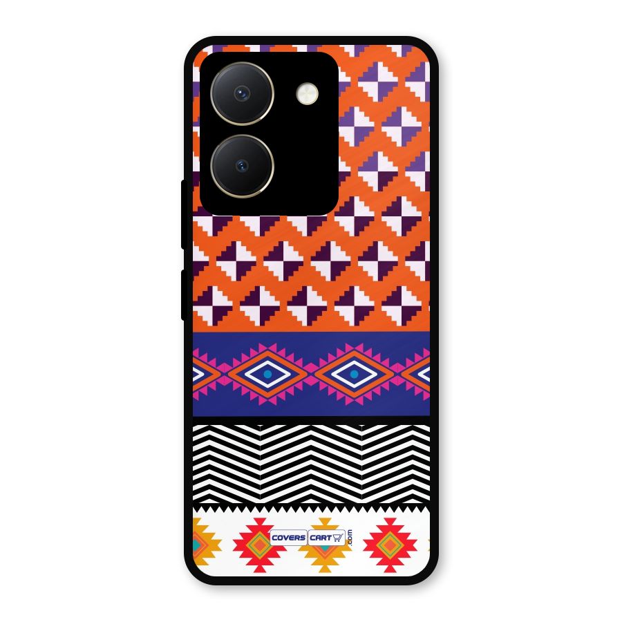 Mixed Pattern Aztec Metal Back Case for Vivo Y36