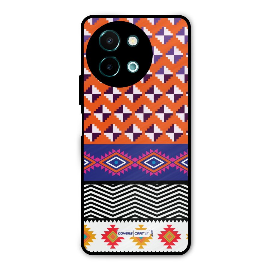 Mixed Pattern Aztec Metal Back Case for Vivo Y58