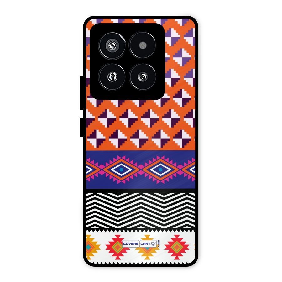 Mixed Pattern Aztec Metal Back Case for Xiaomi 14 Pro