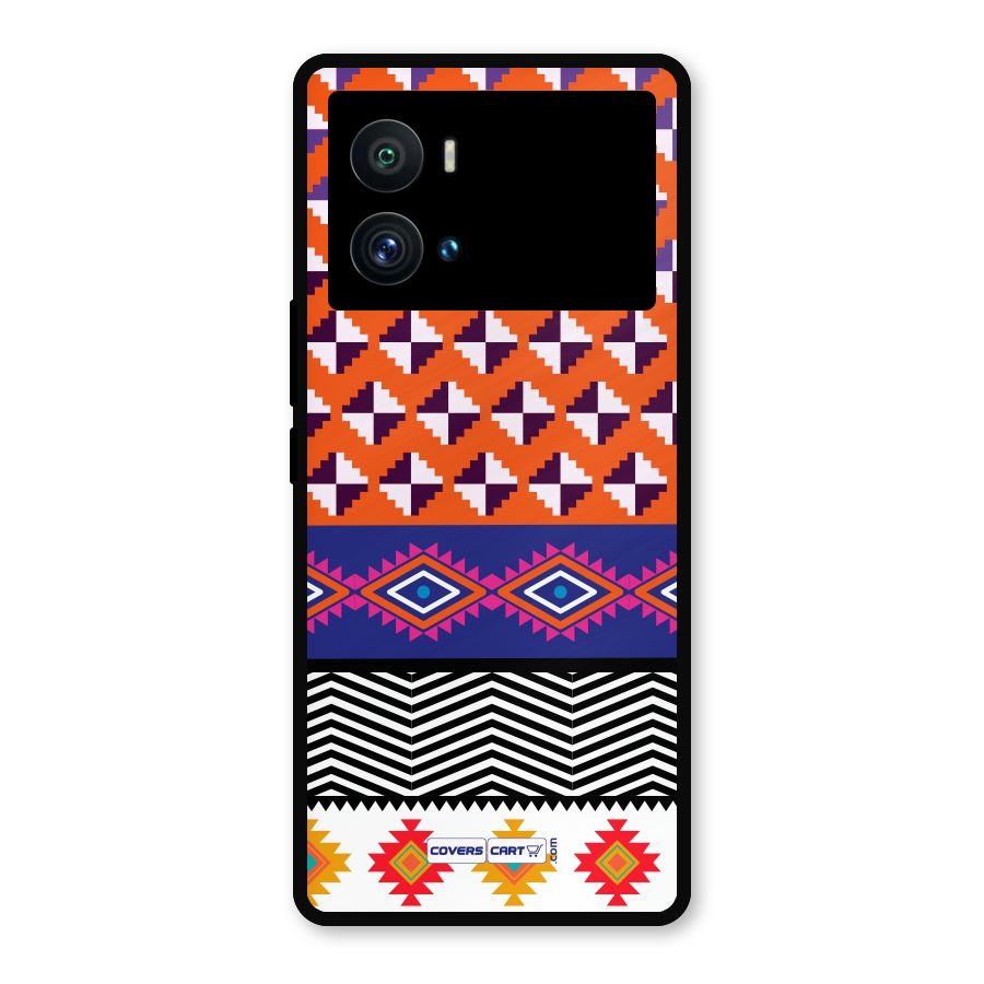 Mixed Pattern Aztec Metal Back Case for iQOO 9 Pro
