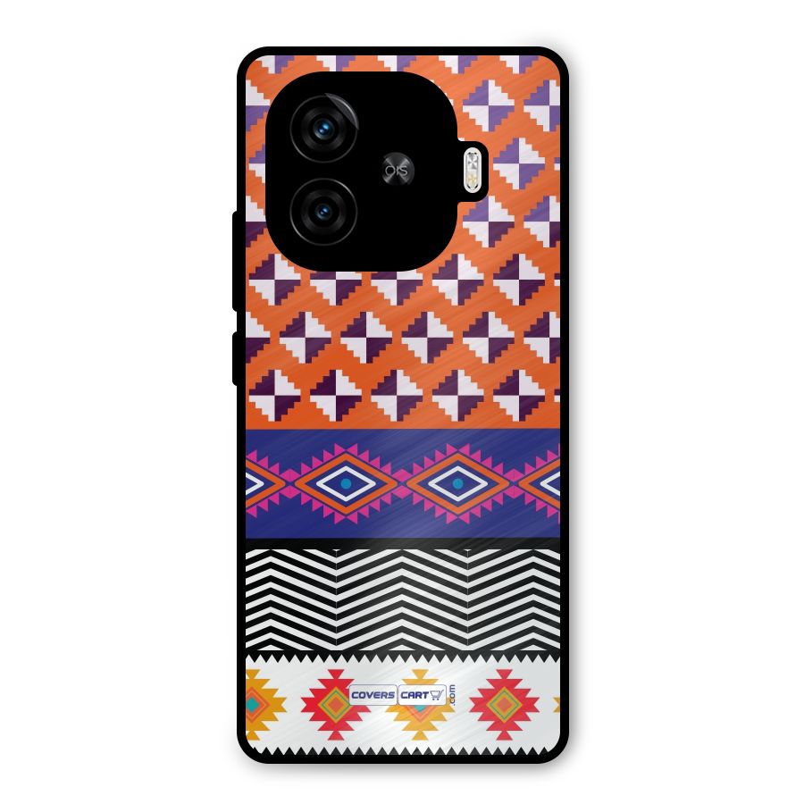 Mixed Pattern Aztec Metal Back Case for iQOO Neo 10R