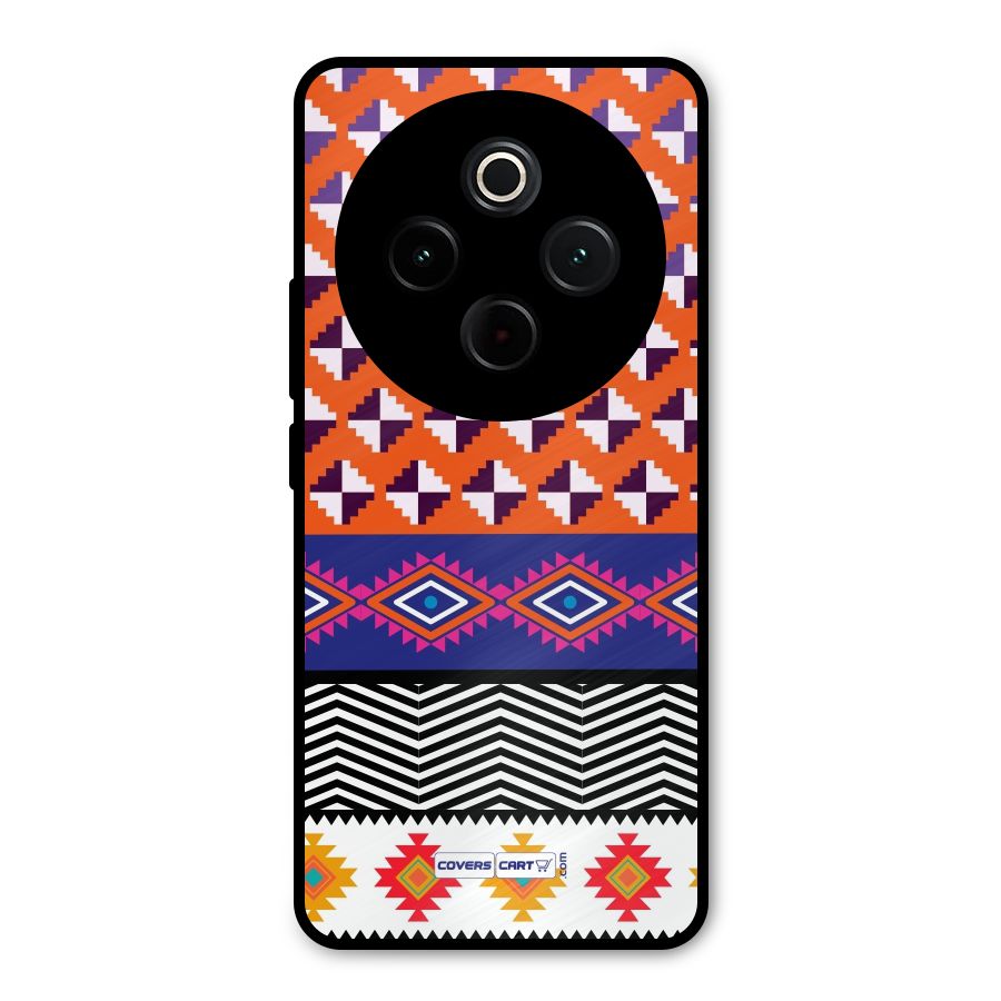 Mixed Pattern Aztec Metal Back Case for iQOO Z10