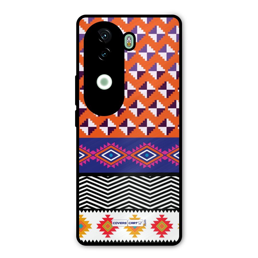 Mixed Pattern Aztec Metal Back Case for iQOO Z9s