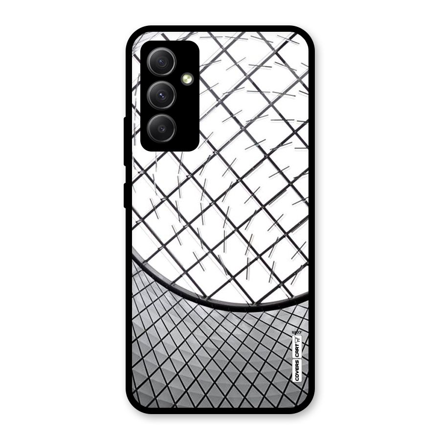 Modern Abstract Pattern Glass Back Case for Galaxy A34