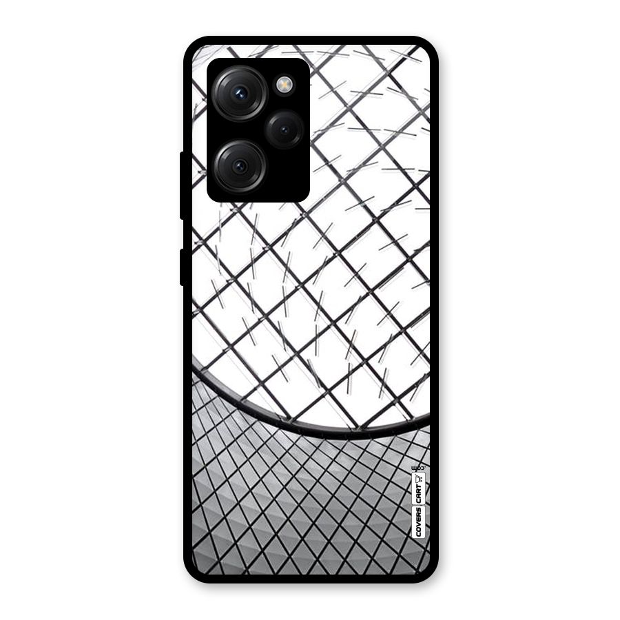 Modern Abstract Pattern Glass Back Case for Poco X5 Pro