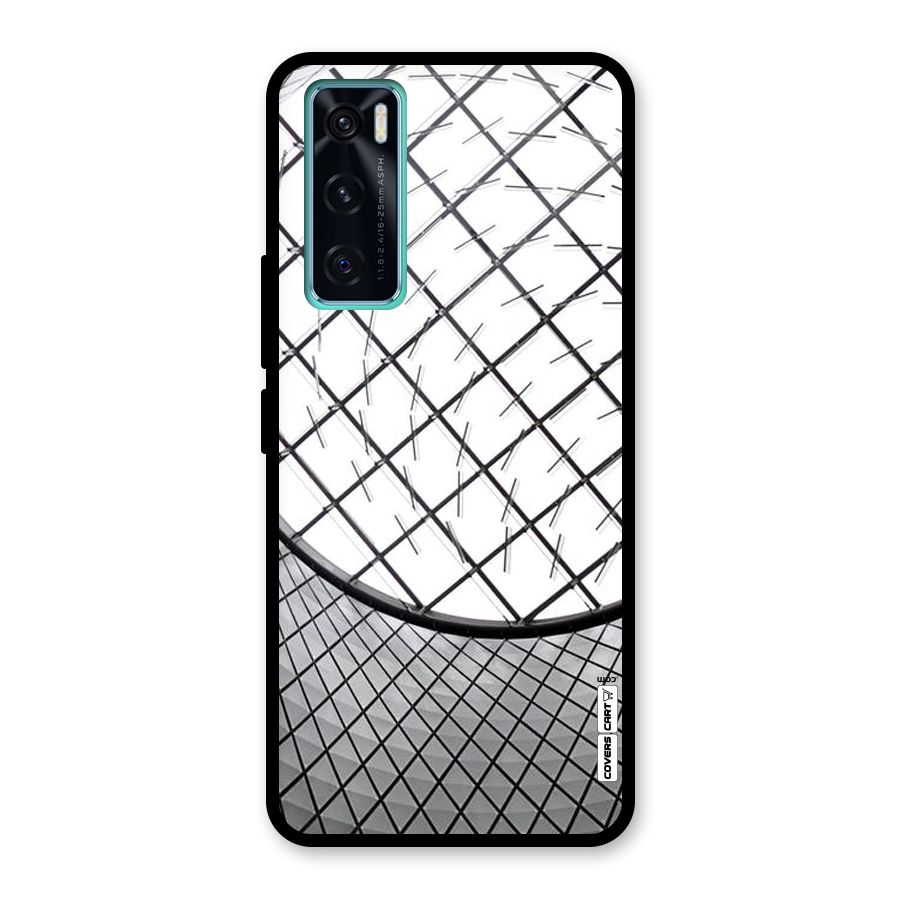 Modern Abstract Pattern Glass Back Case for Vivo V20 SE