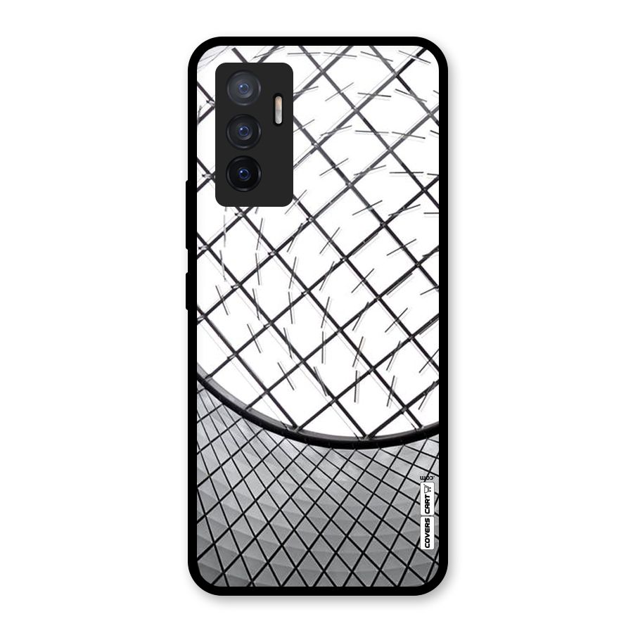 Modern Abstract Pattern Glass Back Case for Vivo V23e