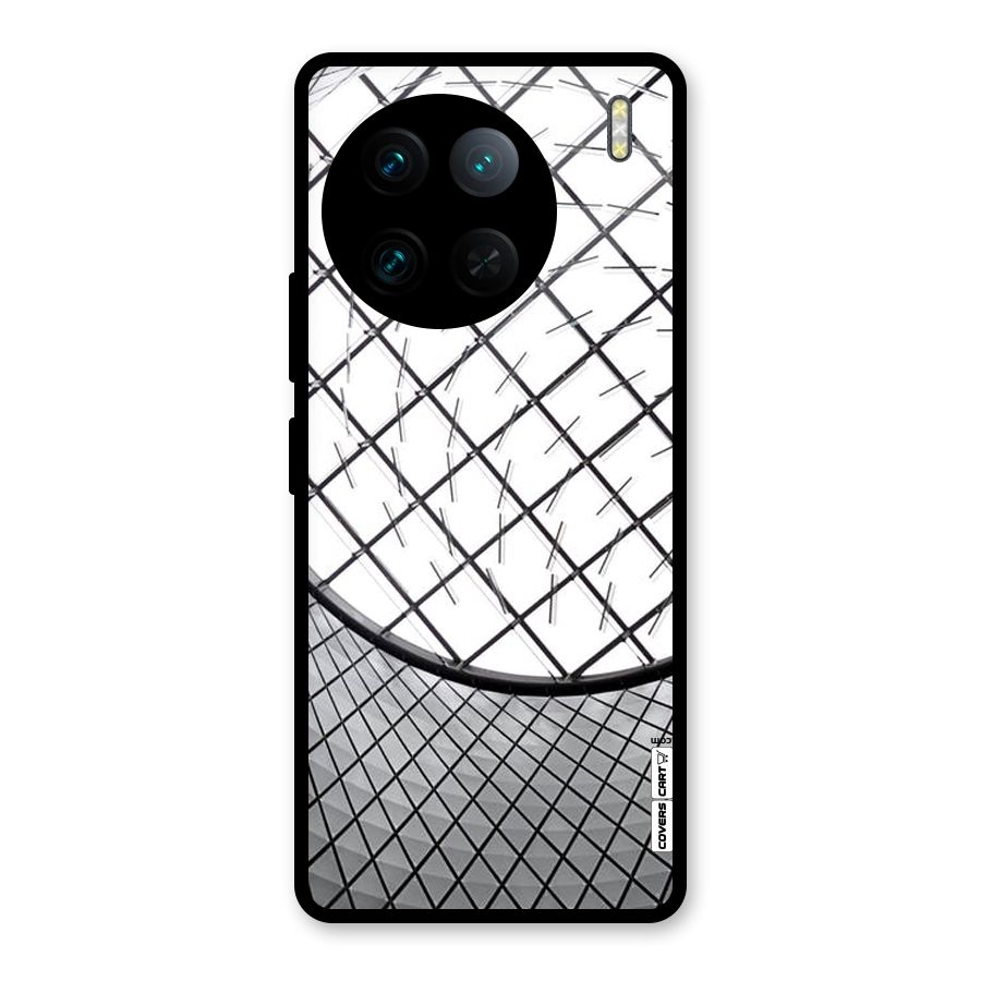 Modern Abstract Pattern Glass Back Case for Vivo X90 Pro