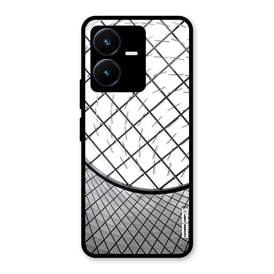 Modern Abstract Pattern Glass Back Case for Vivo Y22s