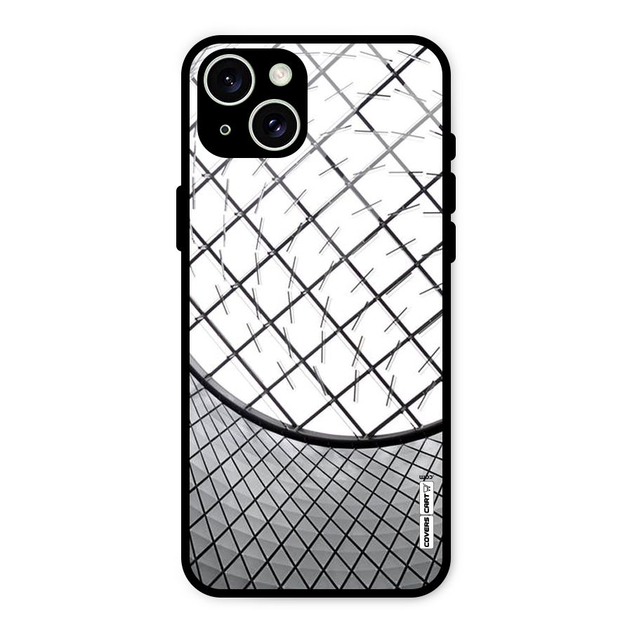 Modern Abstract Pattern Glass Back Case for iPhone 15 Plus