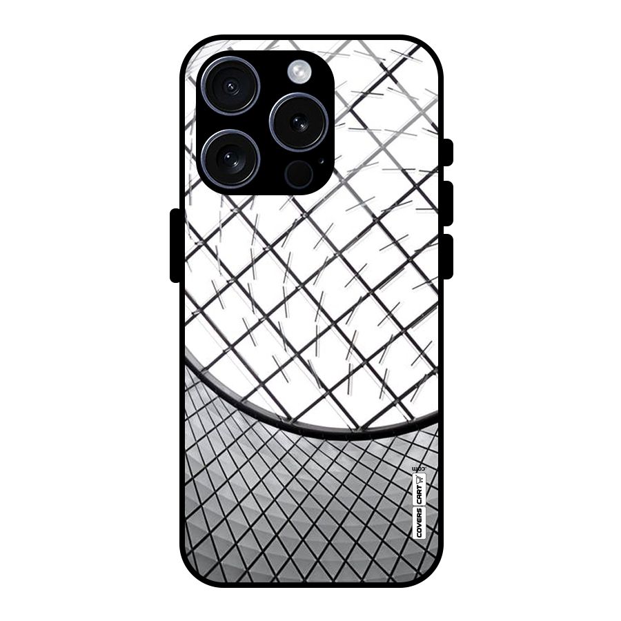 Modern Abstract Pattern Glass Back Case for iPhone 15 Pro