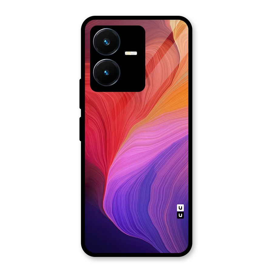 Modern Colors Mix Glass Back Case for Vivo Y22s