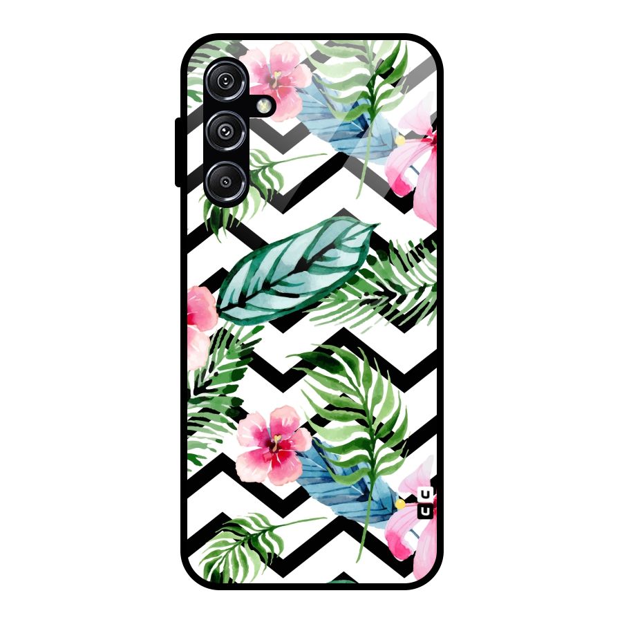 Modern Flowers Glass Back Case for Galaxy M34 5G