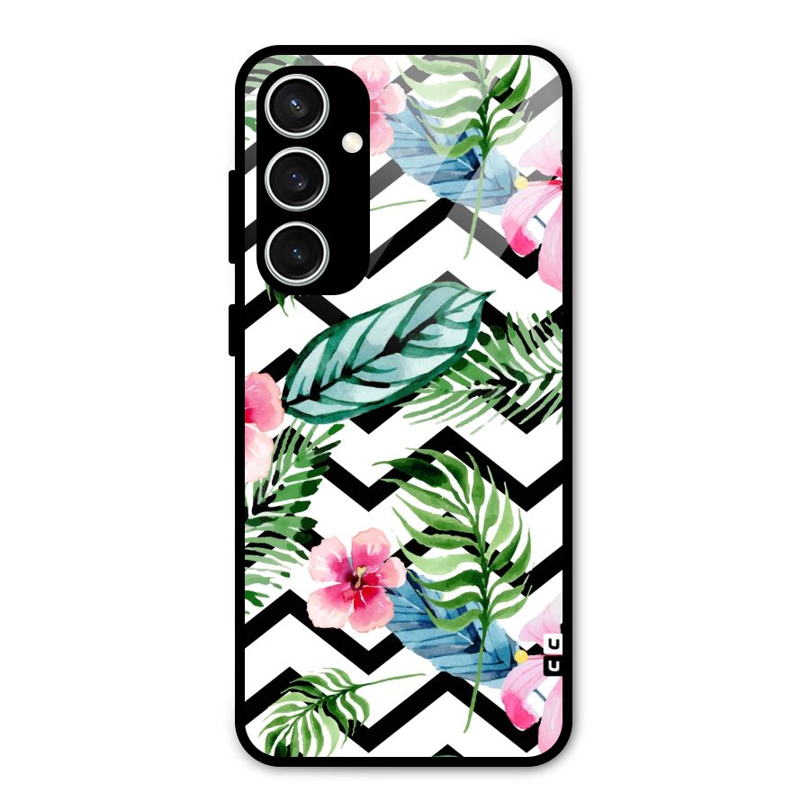 Modern Flowers Glass Back Case for Galaxy S23 FE