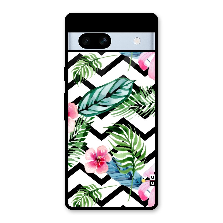 Modern Flowers Glass Back Case for Google Pixel 7a