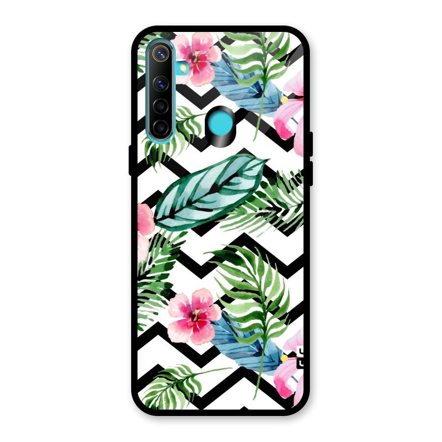 Modern Flowers Glass Back Case for Realme 5i