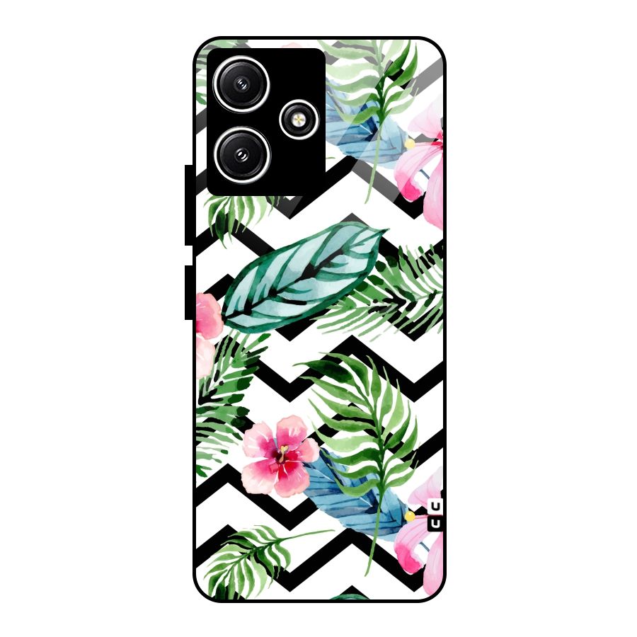 Modern Flowers Glass Back Case for Redmi 12 5G
