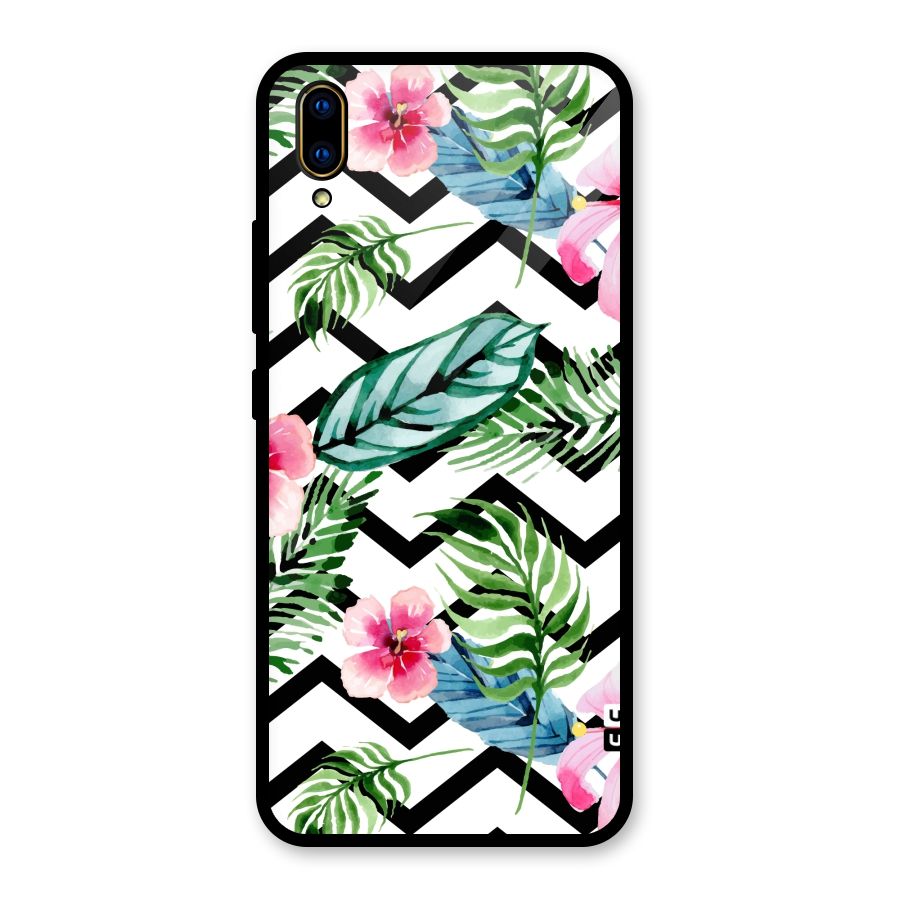 Modern Flowers Glass Back Case for Vivo V11 Pro