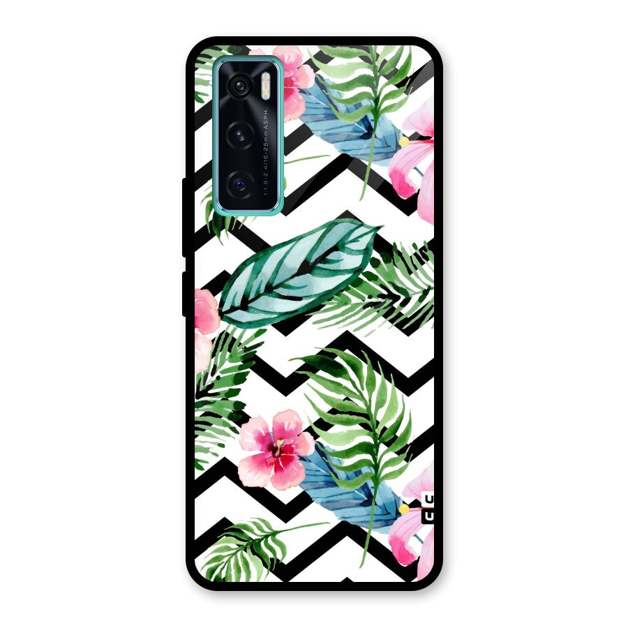 Modern Flowers Glass Back Case for Vivo V20 SE