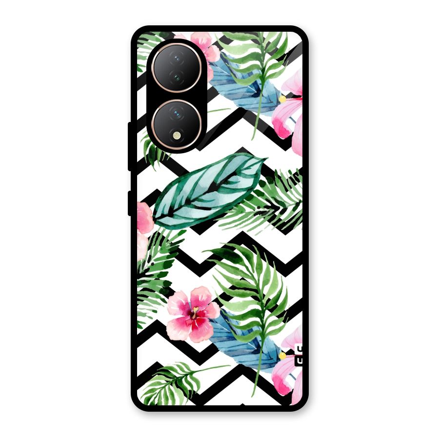 Modern Flowers Glass Back Case for Vivo Y100A