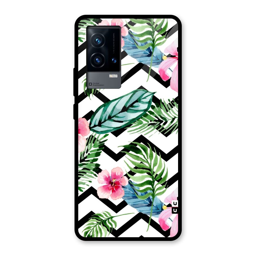 Modern Flowers Glass Back Case for iQOO 9 5G