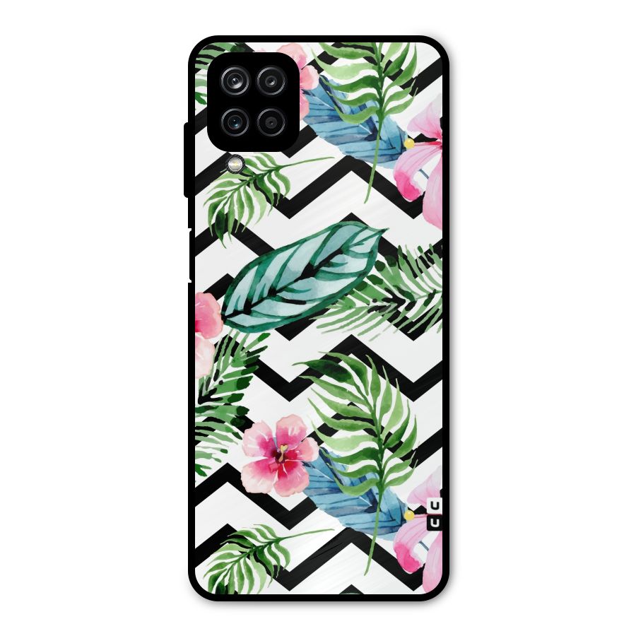Modern Flowers Metal Back Case for Galaxy A12