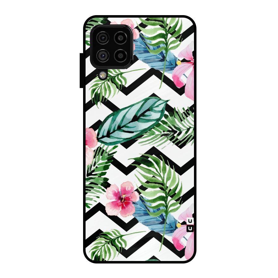 Modern Flowers Metal Back Case for Galaxy A22 4G
