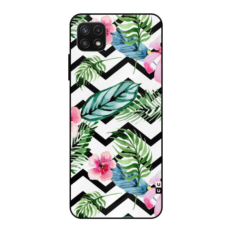 Modern Flowers Metal Back Case for Galaxy A22 5G
