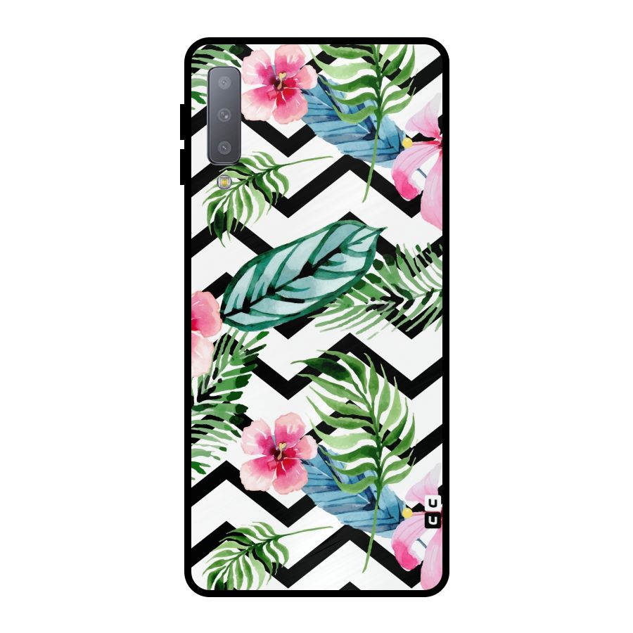 Modern Flowers Metal Back Case for Galaxy A7 (2018)