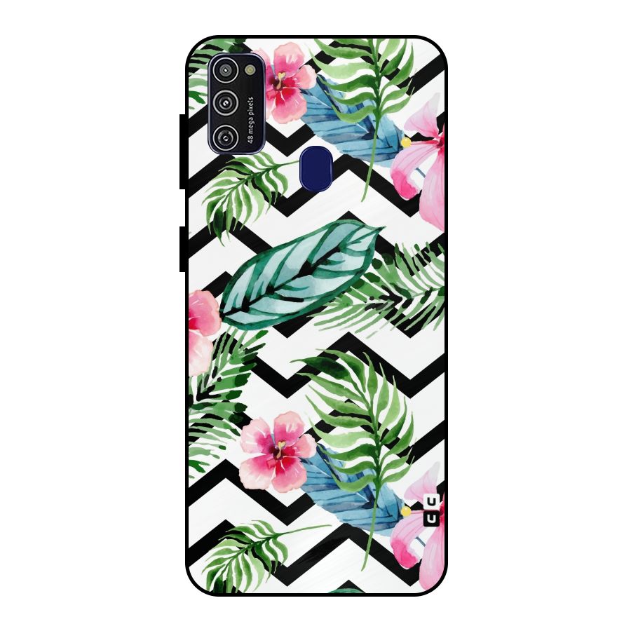 Modern Flowers Metal Back Case for Galaxy M21