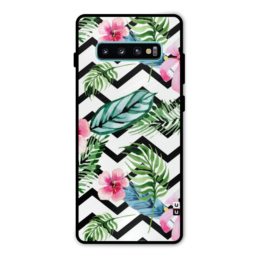 Modern Flowers Metal Back Case for Galaxy S10 Plus