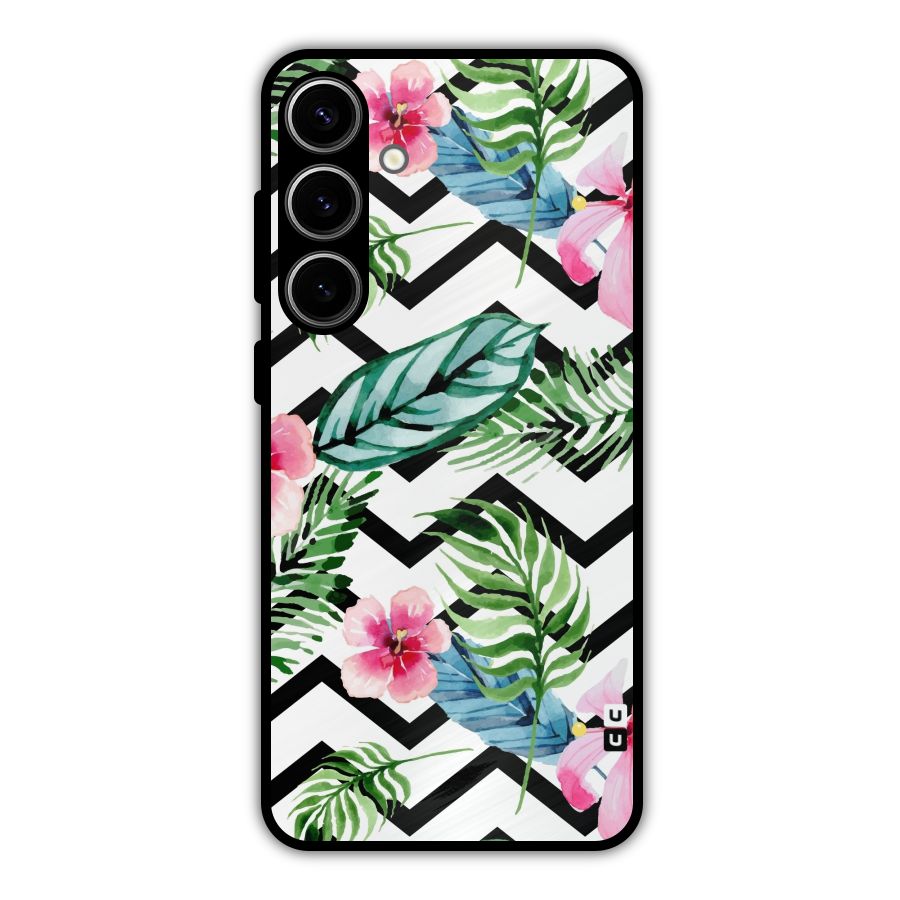 Modern Flowers Metal Back Case for Galaxy S24 Plus
