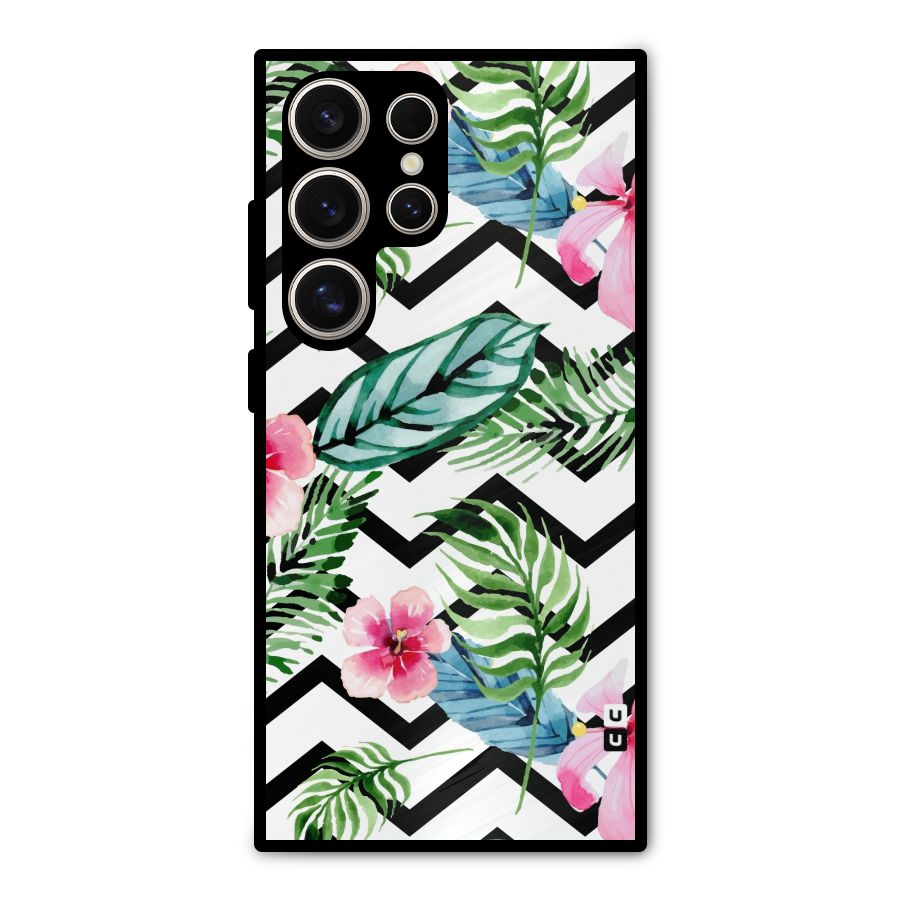 Modern Flowers Metal Back Case for Galaxy S24 Ultra