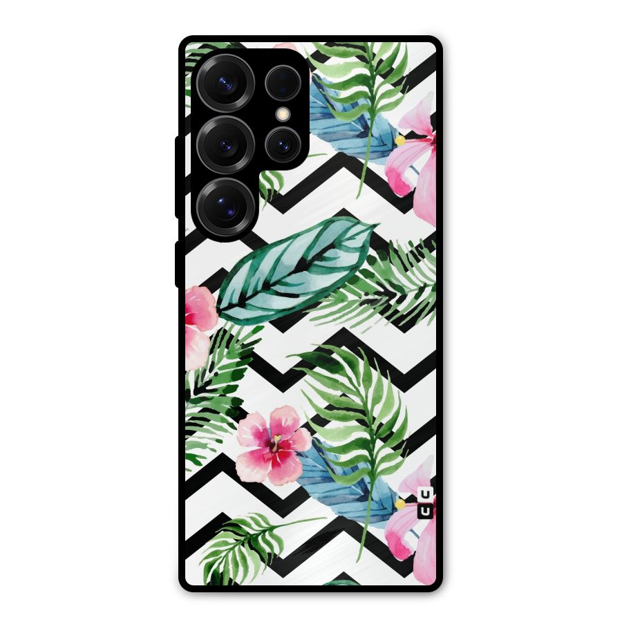 Modern Flowers Metal Back Case for Galaxy S25 Ultra