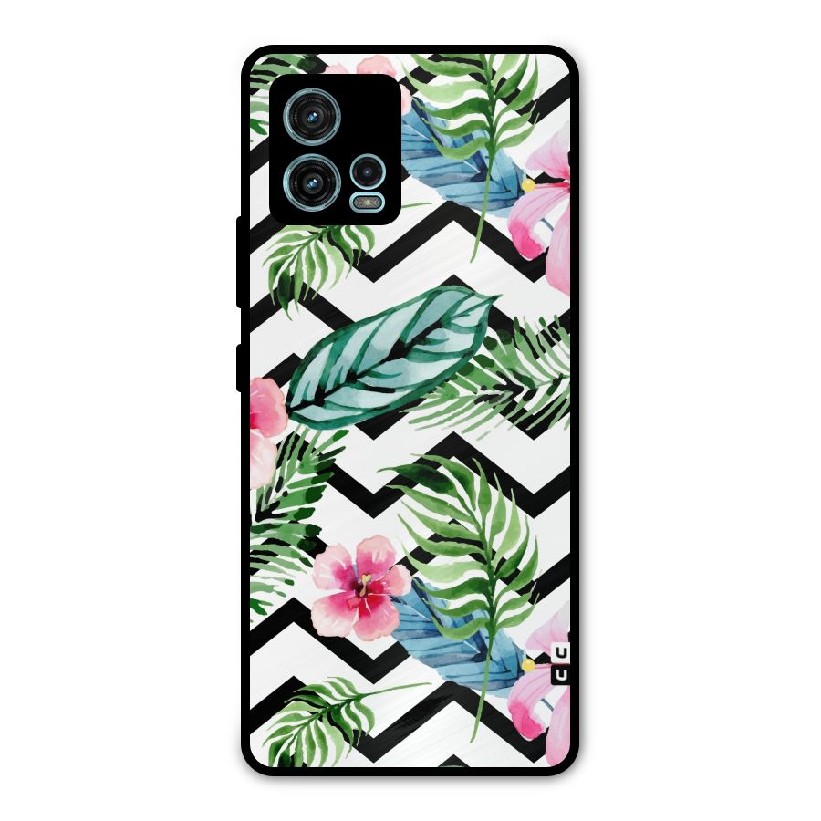Modern Flowers Metal Back Case for Moto G72