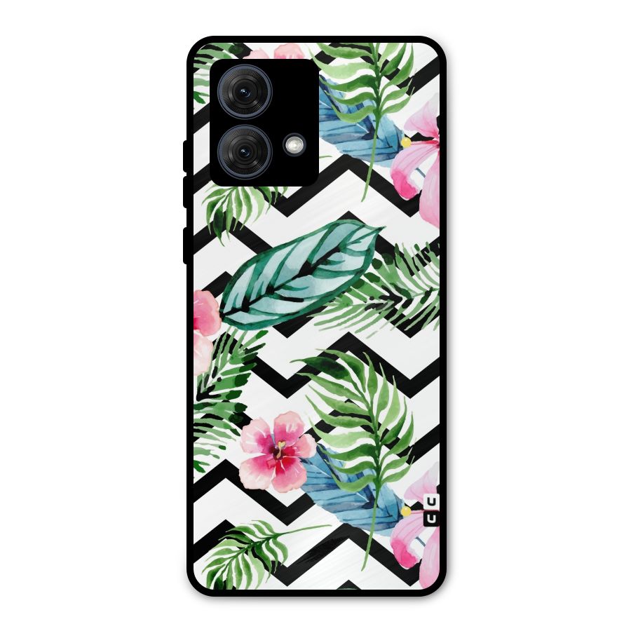 Modern Flowers Metal Back Case for Moto G84