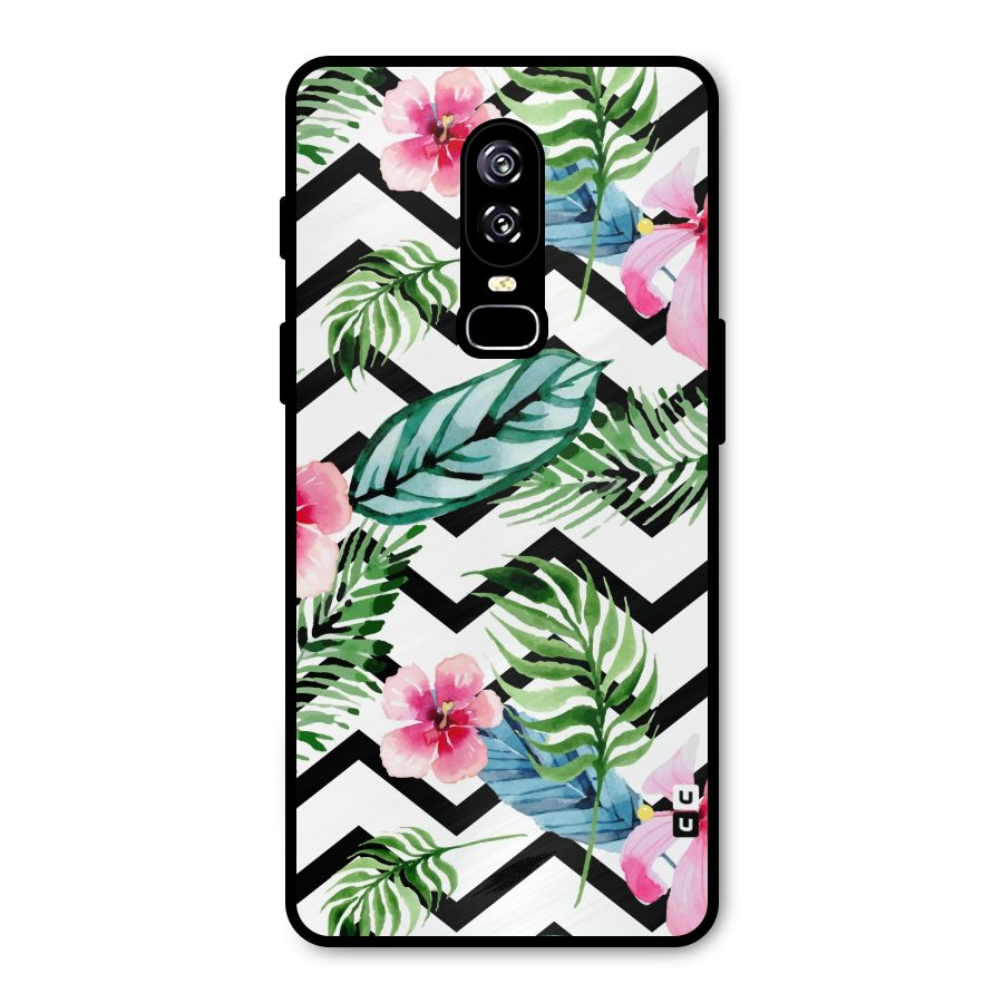 Modern Flowers Metal Back Case for OnePlus 6