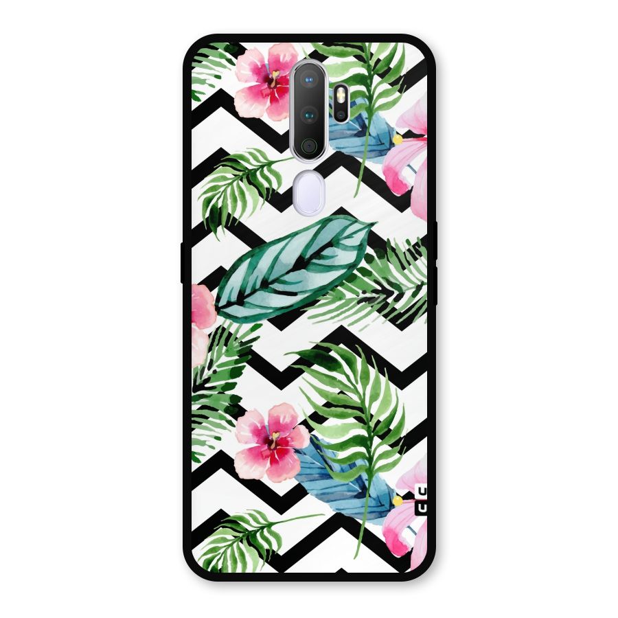 Modern Flowers Metal Back Case for Oppo A5 (2020)